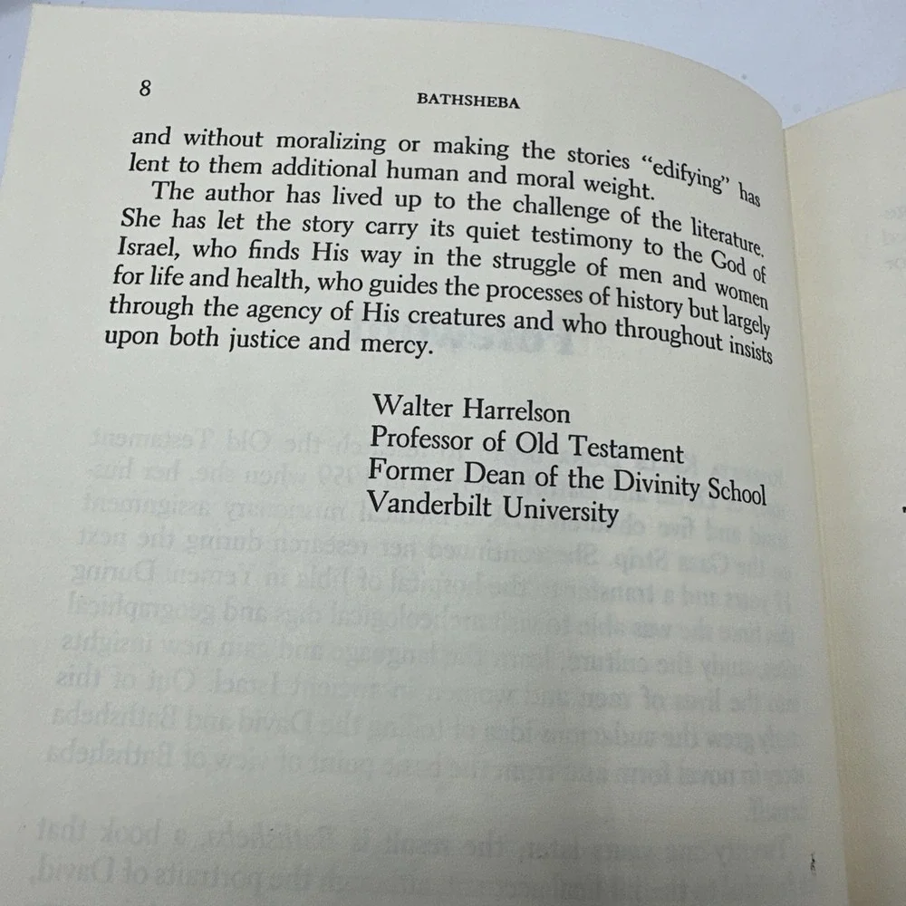 Bathsheba: The Love Story That Changed History by Roberta Kells Dorr. HC/DJ 1980